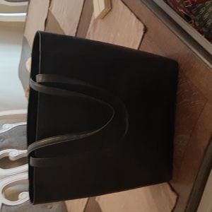Large leather tote bag